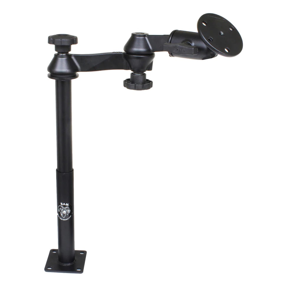 RAM Tele-Pole System w/ 12" and 9" Poles, Double Swing Arms & Round 3.68" Plate
