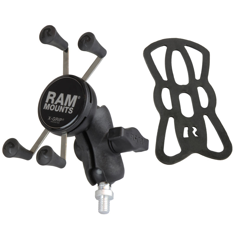 RAM X-Grip Phone Mount for Motorcycle with 3/8"-16 Threaded Stud Base