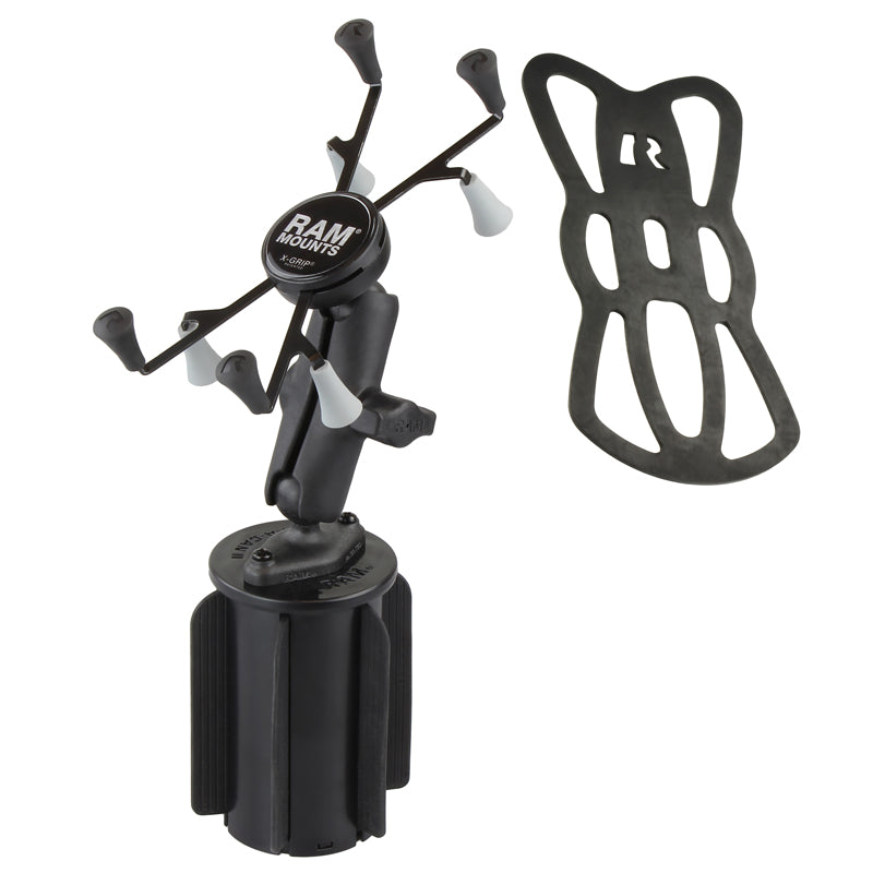 This RAM 1-inch ball mount, with a RAM-A-CAN cup holder and an X-Grip holder for 7"-8" tablets, offers a convenient solution for securing your tablet while on the go.