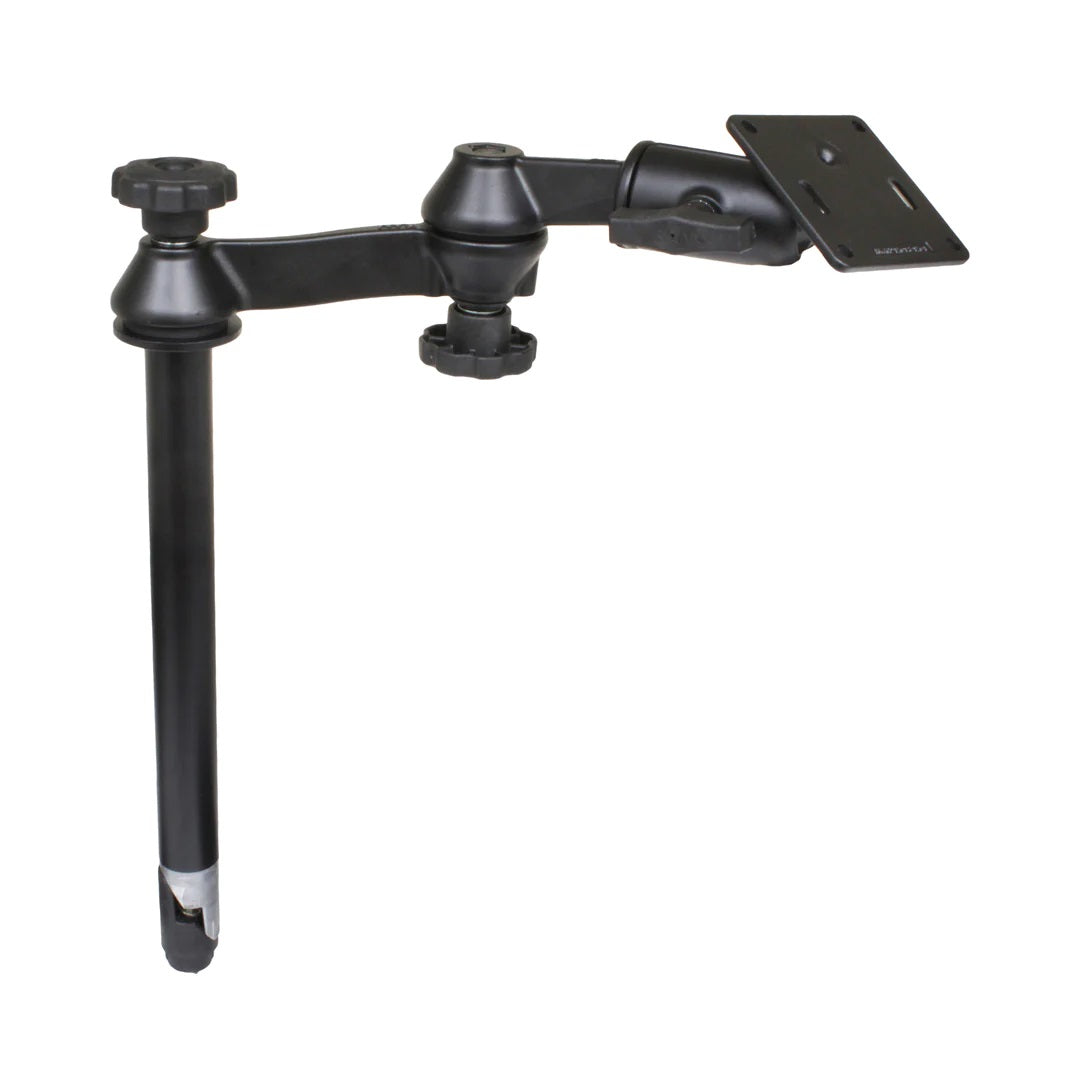 RAM 12" Upper Pole w/ Double Swing Arms & 75x75mm VESA Plate