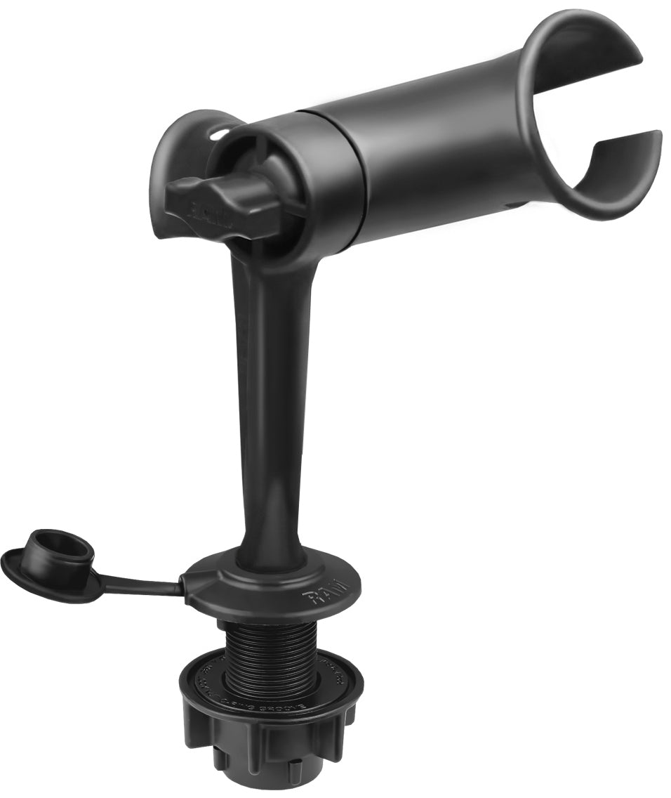 RAM Tube Jr. Fishing Rod Holder with 6" Spline Post and Round Flush Base