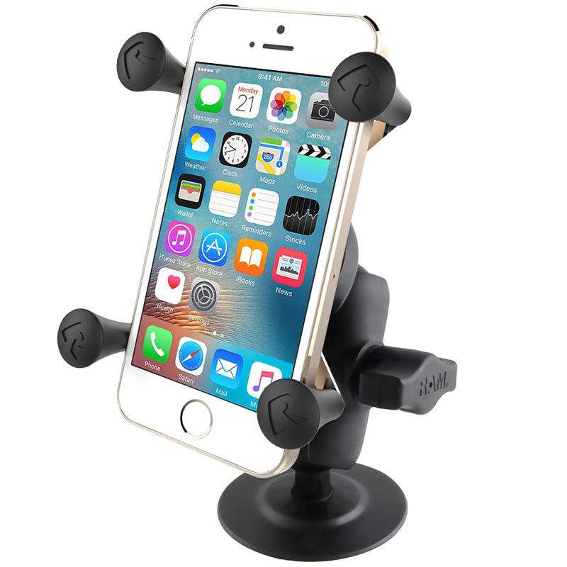 RAM X-Grip Short Phone Mount with Flex Adhesive Base & 1" Ball – Universal Fit