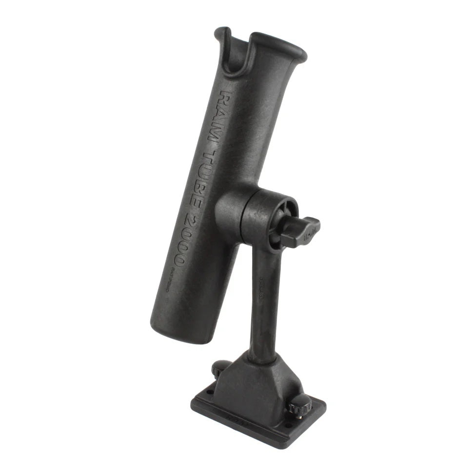 RAM® Tube™ Fishing Rod Holder with Deck Track Base & 6" Spline Post