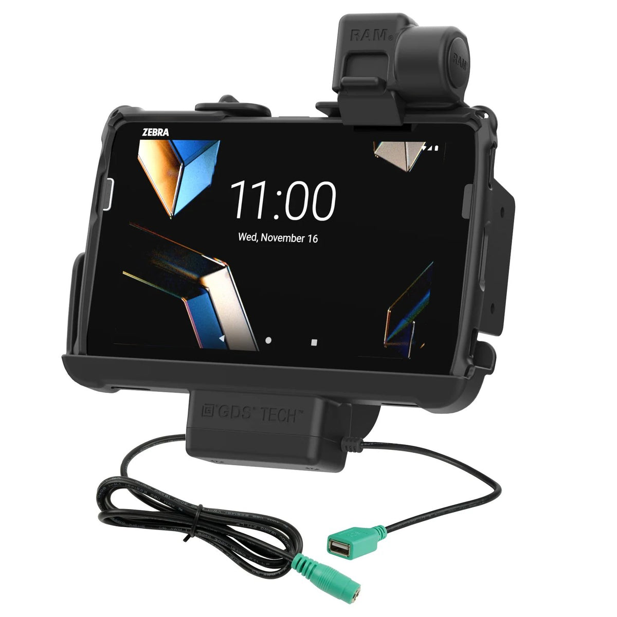 RAM® Tough-Dock™ Power + Data with Latch for Zebra ET401, ET40 & ET45 8" | RAM-HOL-ZE20PDNLLU