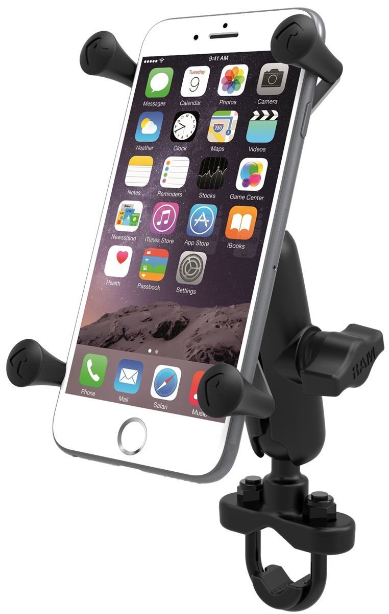 RAM® X-Grip® Large Phone Handlebar Mount with Medium Arm & U-Bolt Base | Fits 0.5"–1.25" Bars