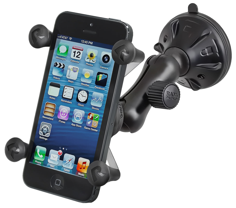 RAM X-Grip® Phone Mount with Low-Profile Twist-Lock Suction Cup | Universal Car & Truck Smartphone Holder