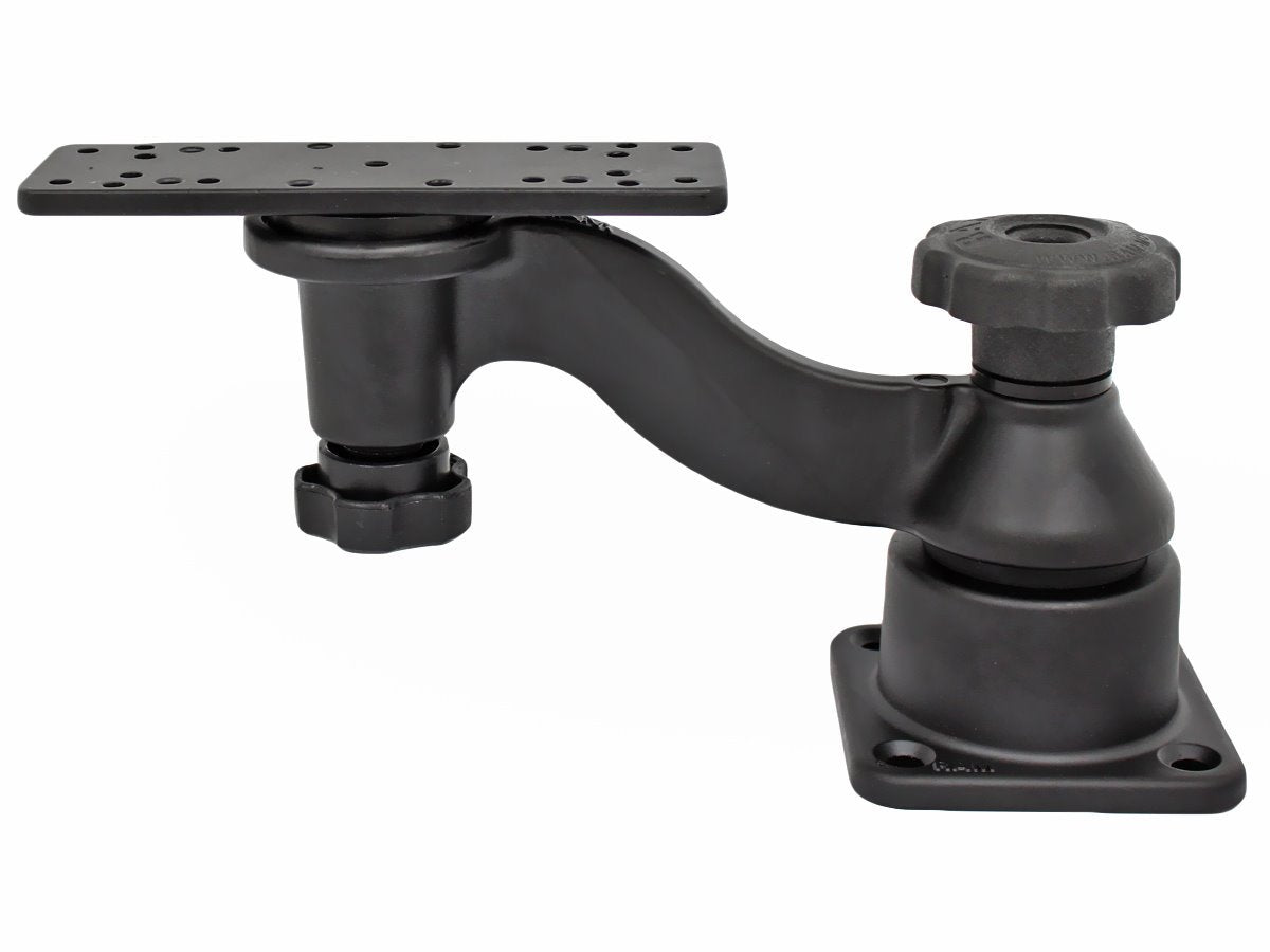 RAM Marine Mount with 6" Swing Arm, Rectangle Base and Horizontal Mounting Base