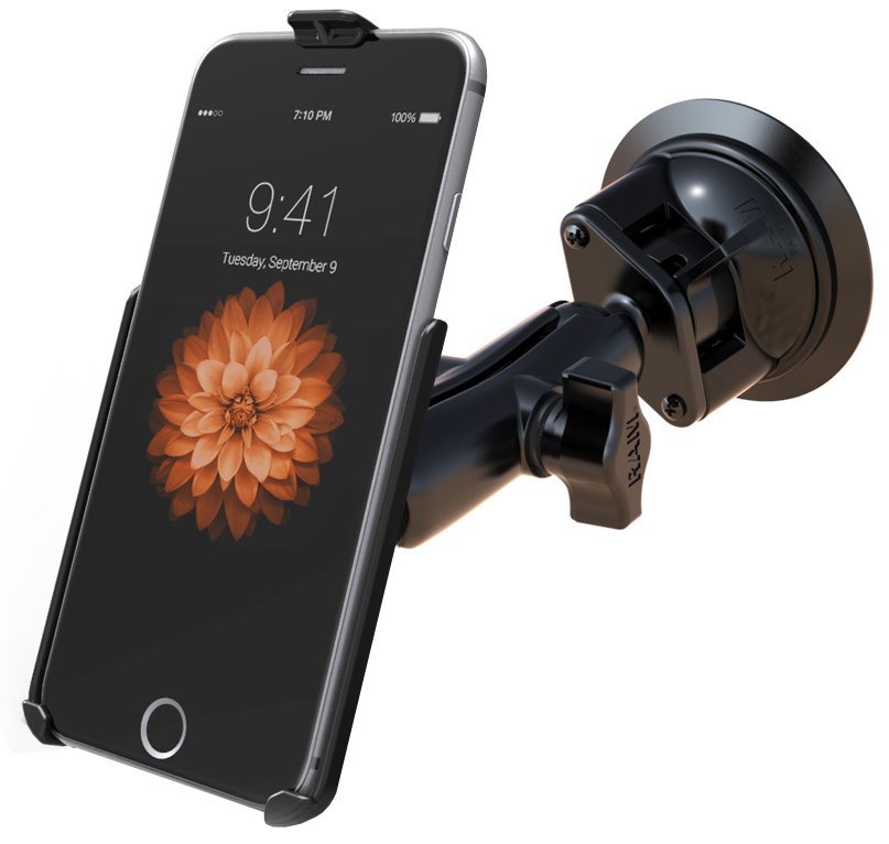 RAM Twist-Lock Suction Cup 1" Ball Mount for iPhone Xs Max, 7 & 6 Plus