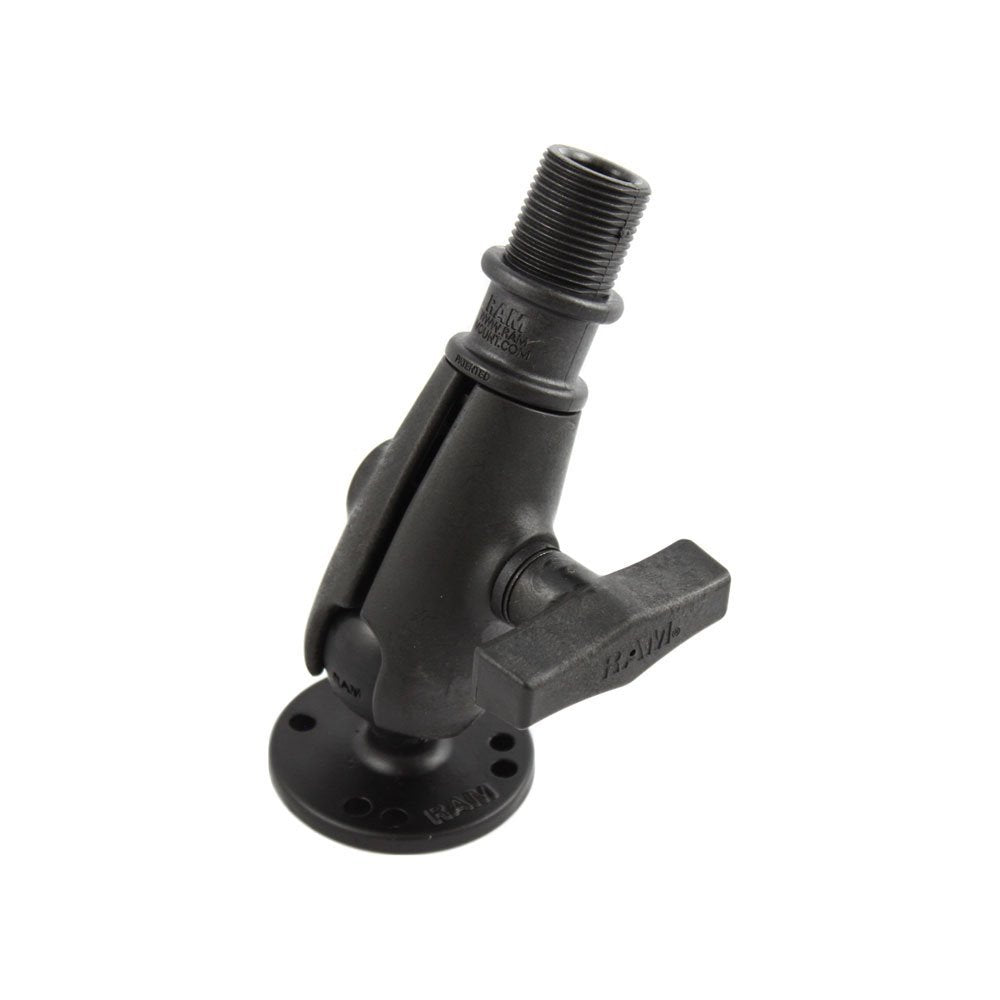 RAM Marine VHF Antenna Mount with Flat Surface Base and 1" -14 Threaded Post