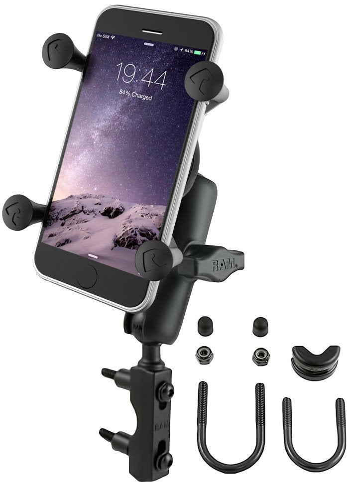 RAM X-Grip Motorcycle Phone Mount with Brake/Clutch Reservoir Base – Medium | Rugged Adjustable Handlebar Cell Holder