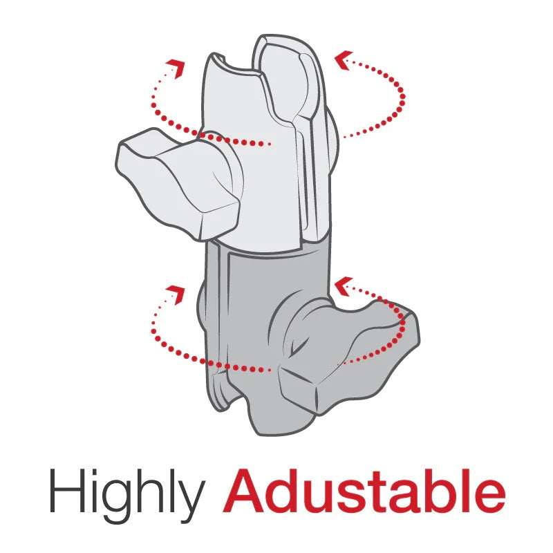 AM Composite Double Socket Swivel Arm for B Size 1" Ball Components | RAP-B-200-12U