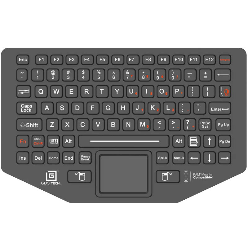 Rugged USB Keyboard with Track Pad for Vehicle Workstations | RAM Mounts