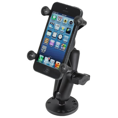 RAM® 1" Ball Drill-Down Mount with X-Grip® Phone Holder – Heavy-Duty AMPS Base