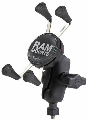 Rugged RAM X-Grip Phone Mount with M6-1 x 6mm Tough-Ball Base & Short Arm