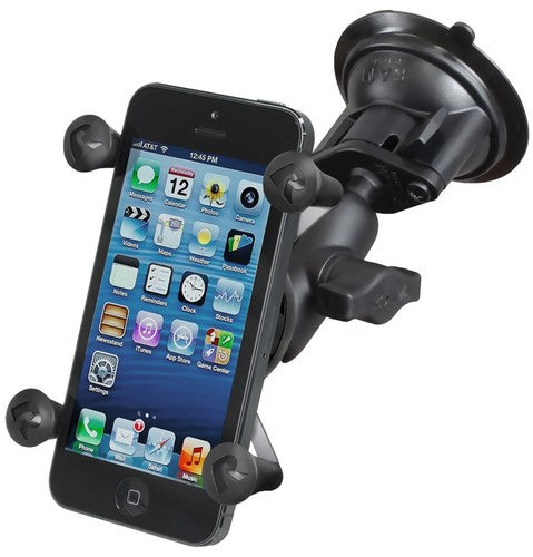 RAM X-Grip Short Suction Cup Phone Mount – 1" Ball Twist-Lock Dashboard & Windshield Holder