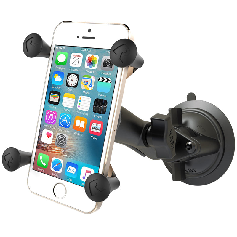 RAM® X-Grip® Windshield Phone Mount with Twist-Lock™ Suction Cup – Adjustable Universal Holder for Cars, Trucks, & Fleet Vehicles