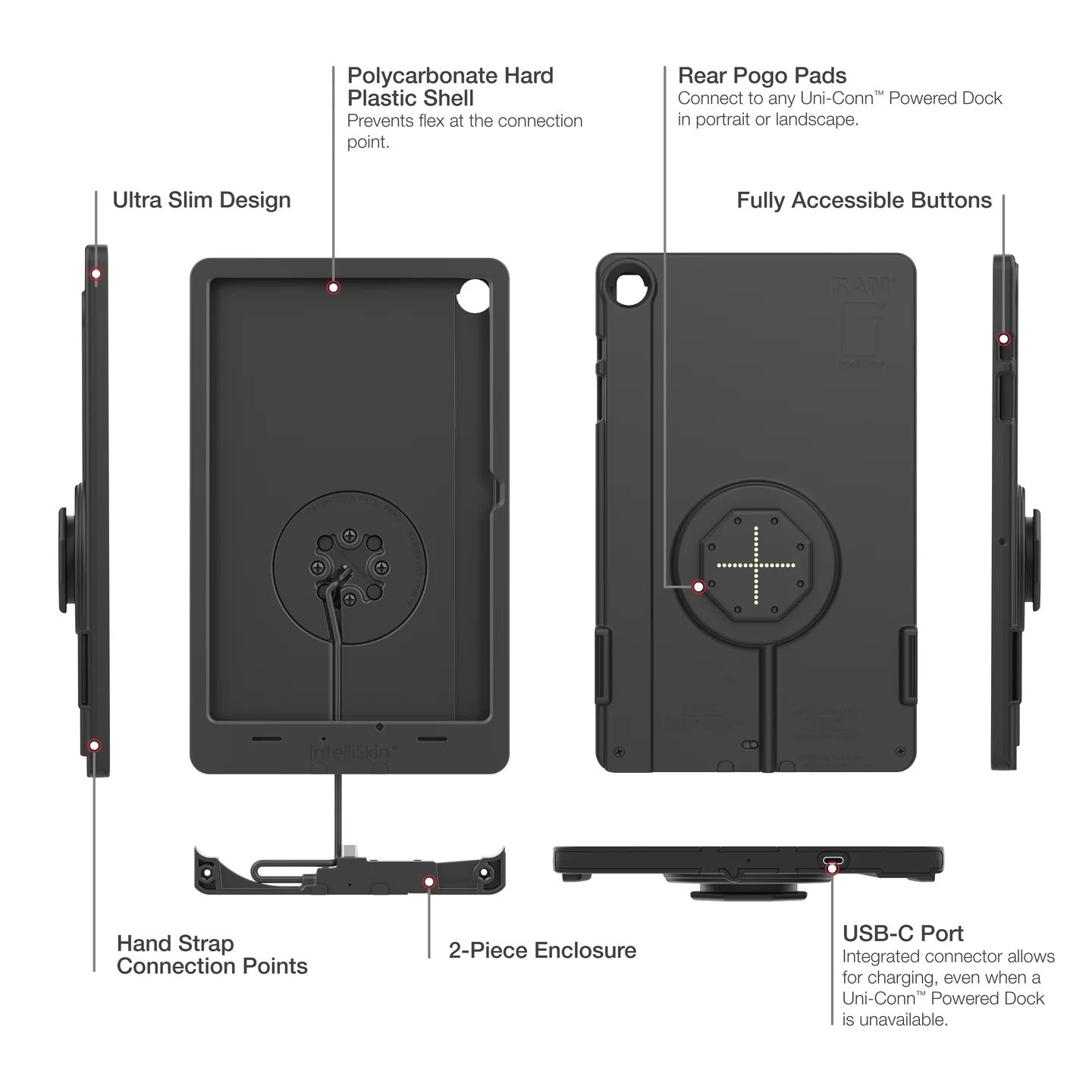 RAM IntelliSkin Thin-Case for Samsung Tab A9+ with Rear Pogo Pads