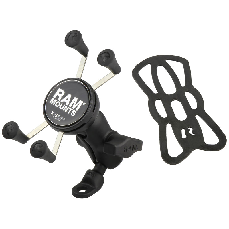 RAM X-Grip Motorcycle Phone Mount with 9mm Angled Bolt Adapter – Short Arm