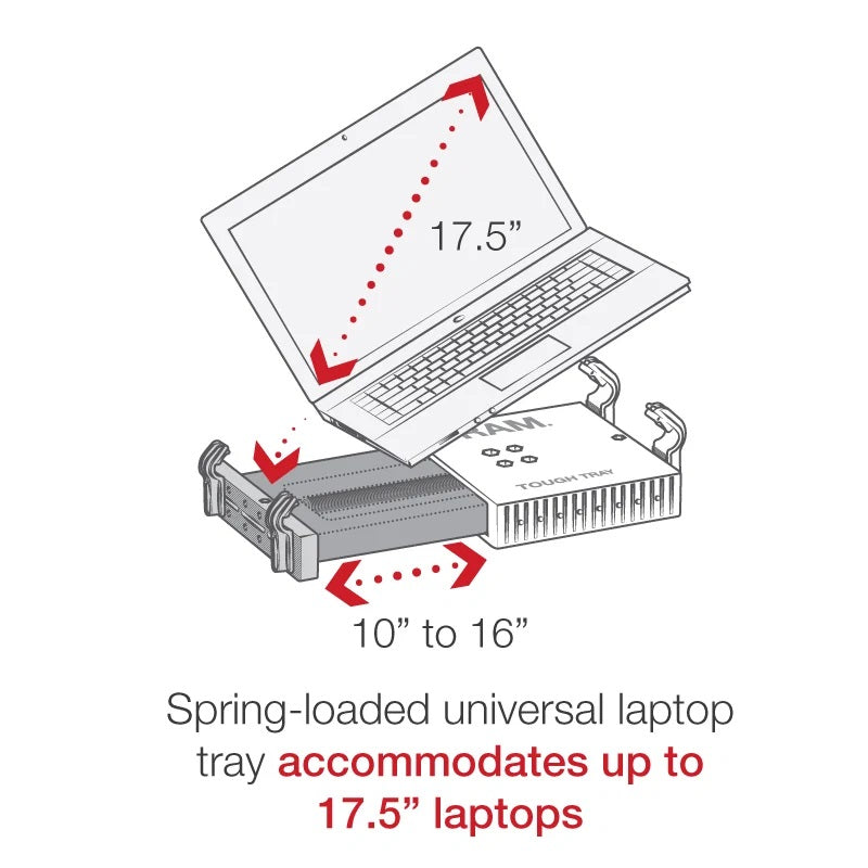 RAM® Universal No-Drill™ Laptop Vehicle Mount with Tough-Tray™ | RAM-VB-196-SW1