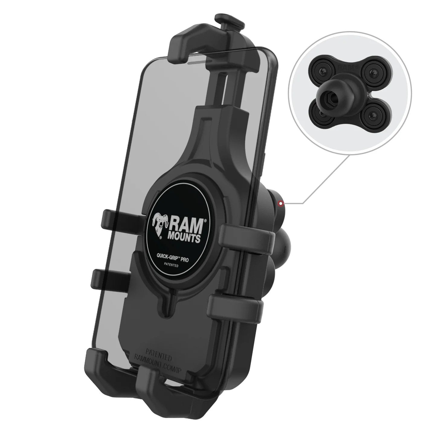 Phone Mount Holder – Quick-Grip Pro with Vibration Damper | RAM Mounts