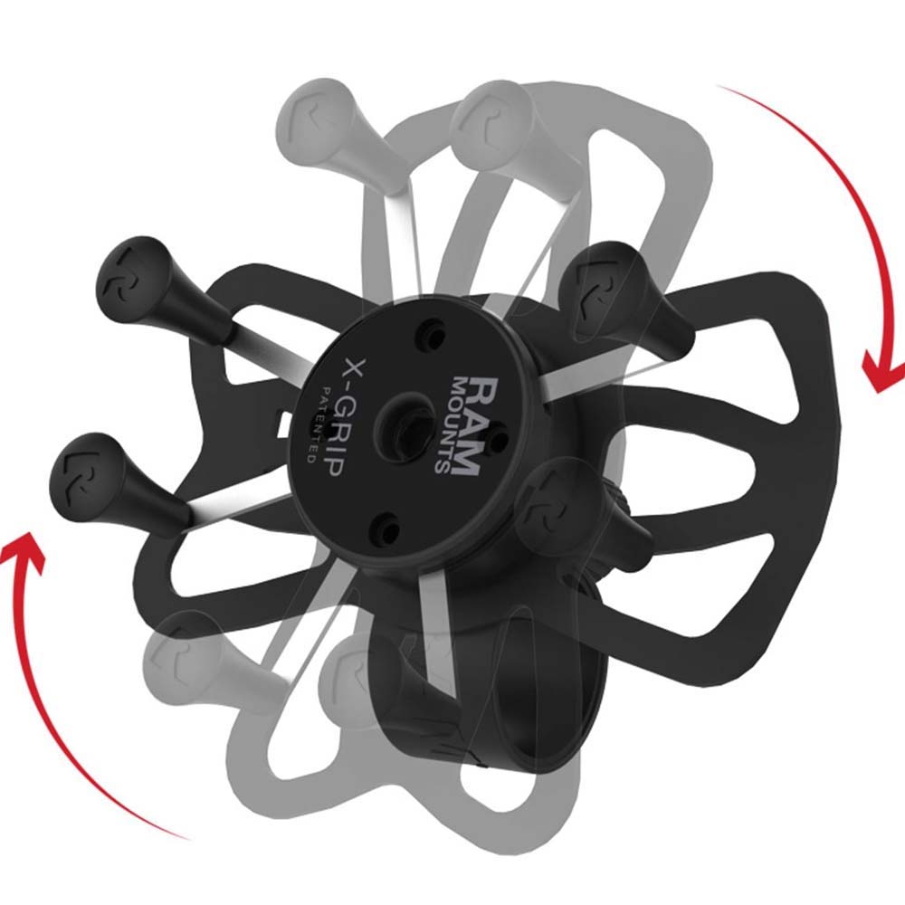 Rugged X-Grip Bike & Motorcycle Phone Mount with Tough-Strap Low-Profile Handlebar Base