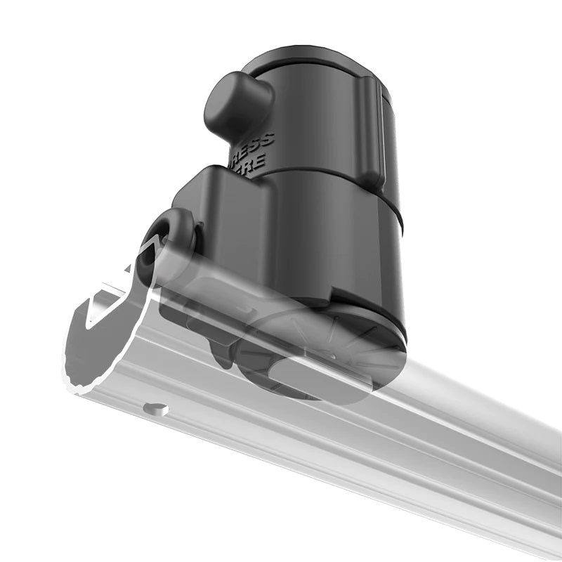 RAM Tube Jr Rod Holder with 6" Spline Post and Universal Adapt-A-Post Track Base