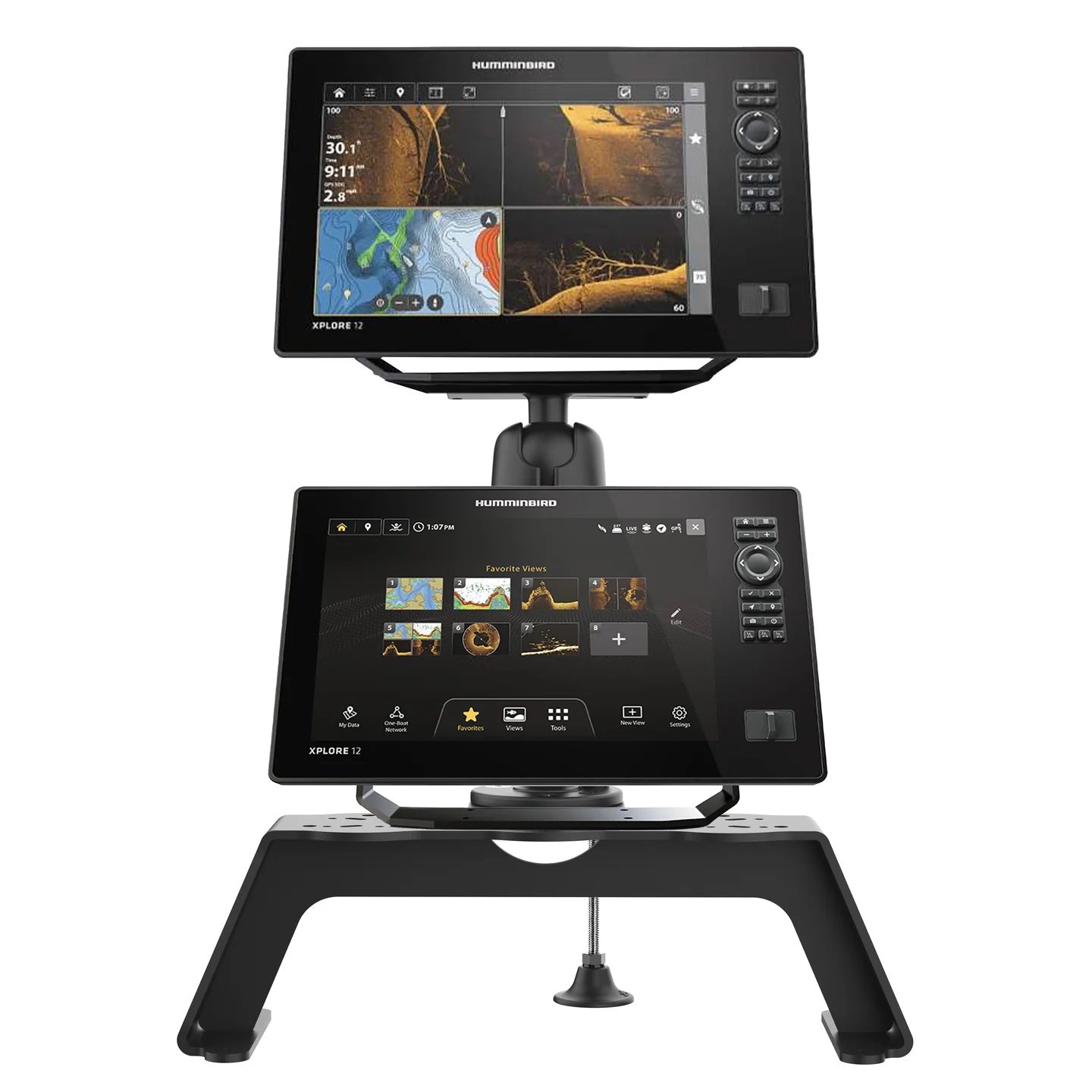 RAM® Dual Fishfinder Deck Mount for Humminbird Helix 8–10 & XPLORE