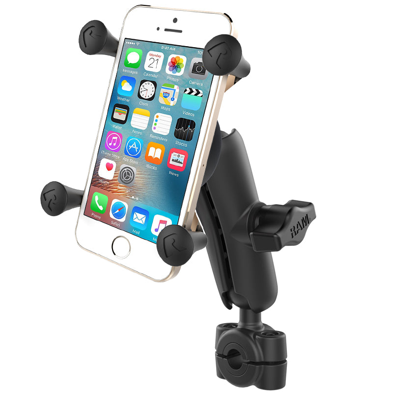 RAM X-Grip® Phone Mount with 1" Ball & Torque Small Rail Base – Medium | Rugged Rail Phone Holder