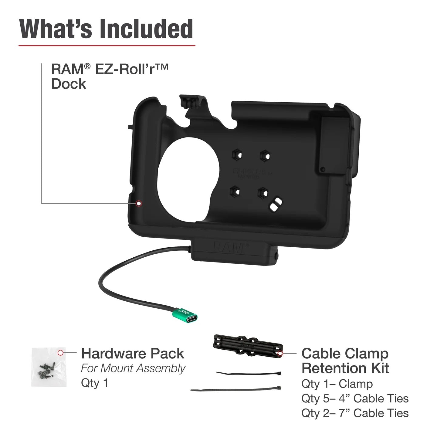 RAM USB-C Powered Dock for Tab Active3 with OtterBox uniVERSE Case