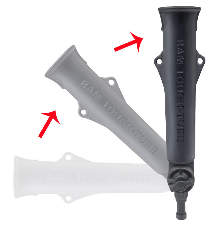RAM Tough-Tube Fishing Rod Holder and 3" Long Ratchet Spline Post Arm