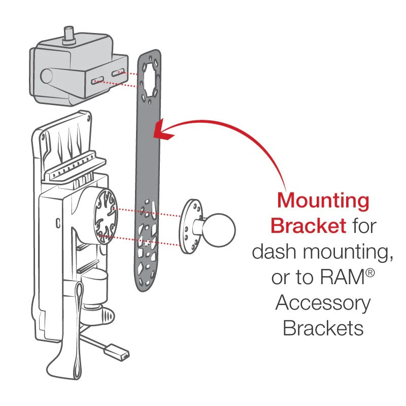 RAM Mount Short Bracket Adapter for Speakers & Microphones