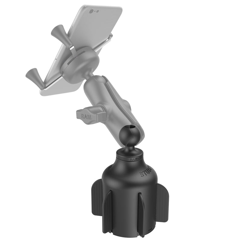 RAM Mount Stubby Low Profile Vehicle Drink Cup Holder Base with 1" Ball