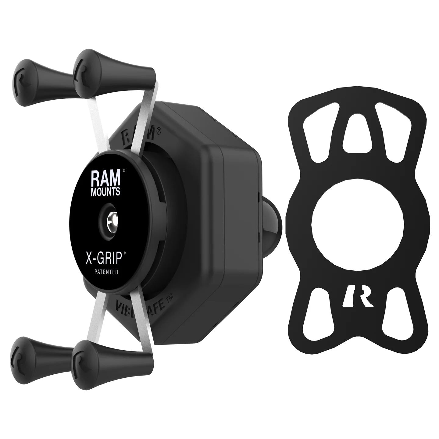RAM X-Grip® Phone Holder with Vibe-Safe & B-Size 1" Ball Diamond Base – Anti-Vibration Smartphone Cradle