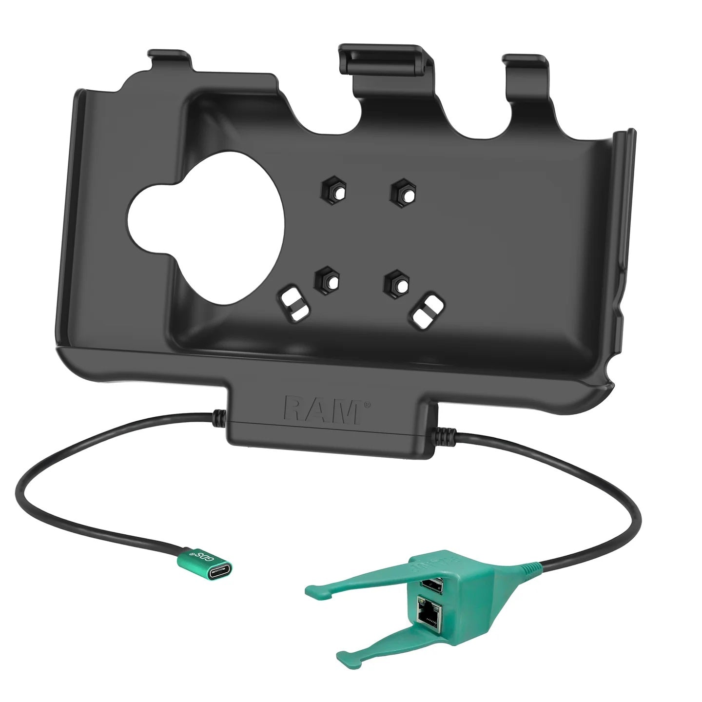 RAM USB-C Powered Dock + USB-A & RJ45 Data for Samsung Tab Active5 & 3