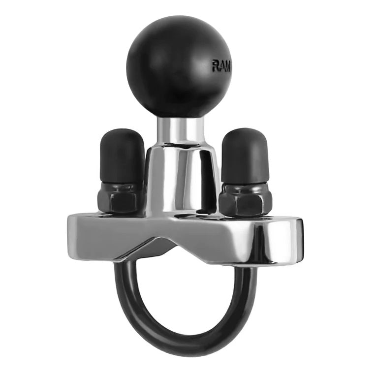 RAM Stainless Steel U-Bolt 1" Ball Chrome Base for Rails 0.5" to 1" in Diameter