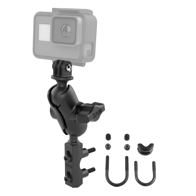 RAM Motorcycle Clutch / Brake Short Mount with Adapter for GoPro and Other Action Cams