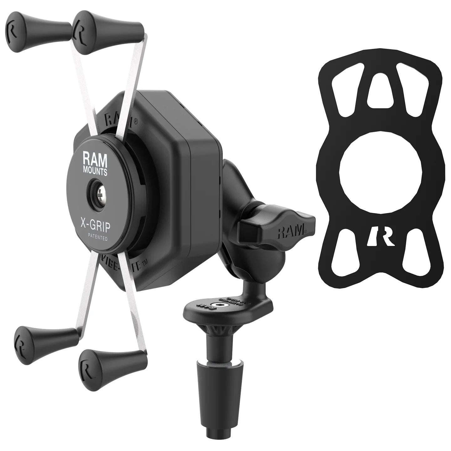 RAM® X-Grip® Large Phone Mount with Vibe-Safe™ Fork Stem Base – Short Arm