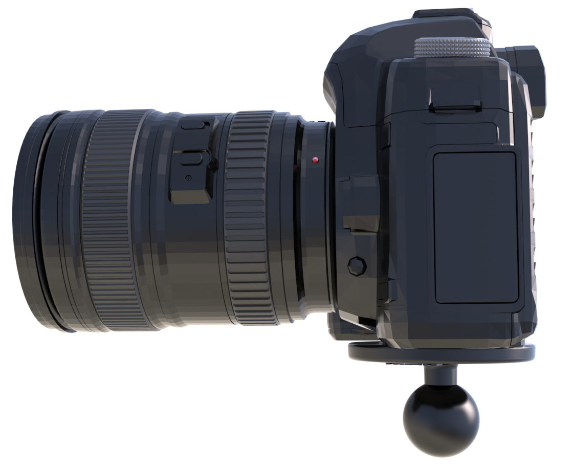 RAM ATV/UTV Rail Mount with Round Plate and 1/4"-20 Stud