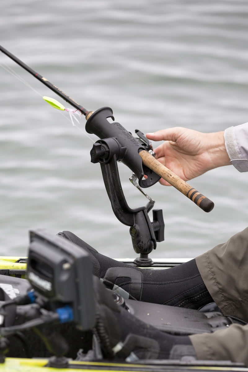 RAM® Tube Jr.™ Fishing Rod Holder with Revolution Arm and C Size 1.5" Ball Socket | RAP-390-RB-NBU
