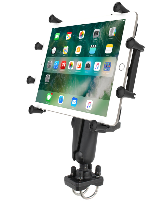 RAM Double U-Bolt 1.5" Ball Mount with X-Grip Holder for 9" - 10" Tablets