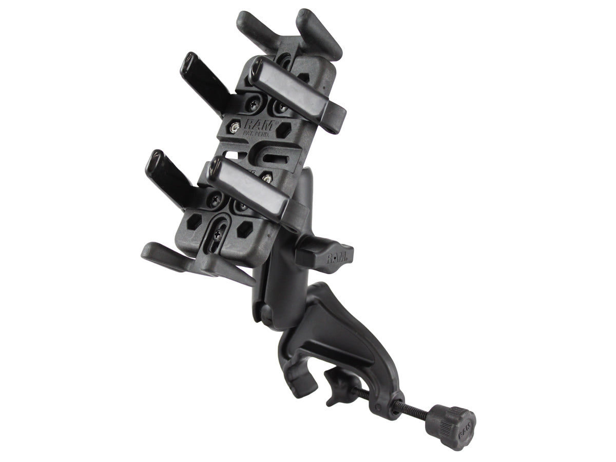 RAM Yoke Clamp 1" Ball Mount with Universal Finger-Grip Holder