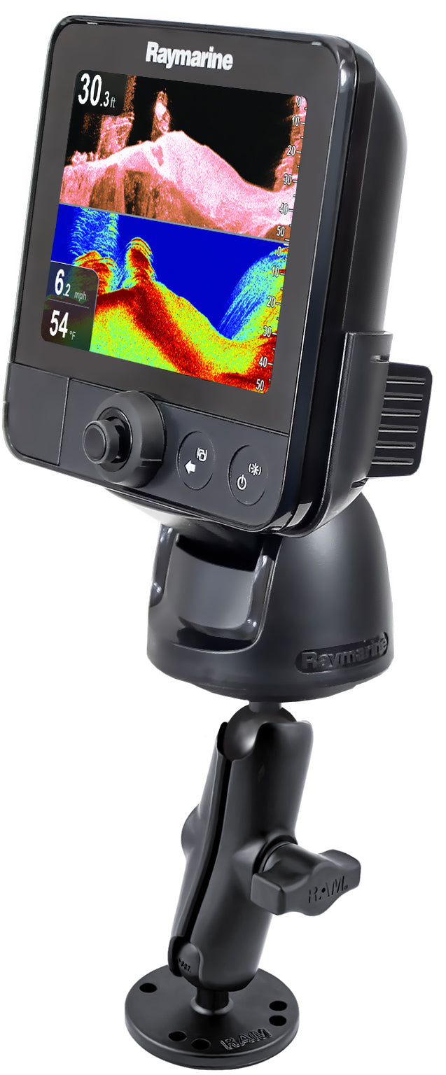 RAM® Drill-Down Double Ball Mount for Raymarine Dragonfly Sonar/GPS – B Size