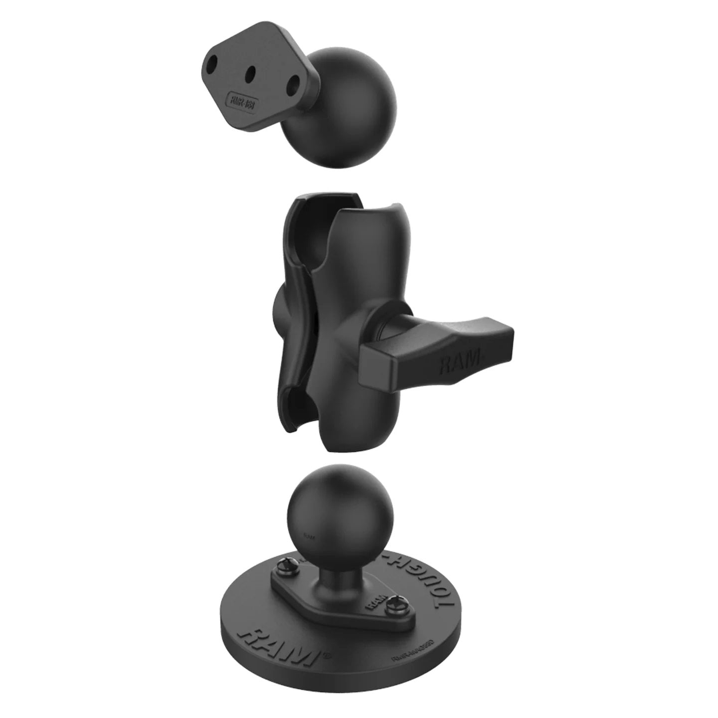 Short arm RAM magnetic mount with 1.5-inch ball and AMPS pattern
