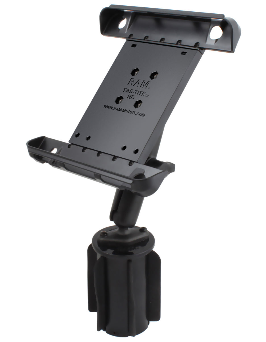 RAM-A-CAN Cup Holder Mount with Tab-Tite Cradle for iPad 1-4 and Others