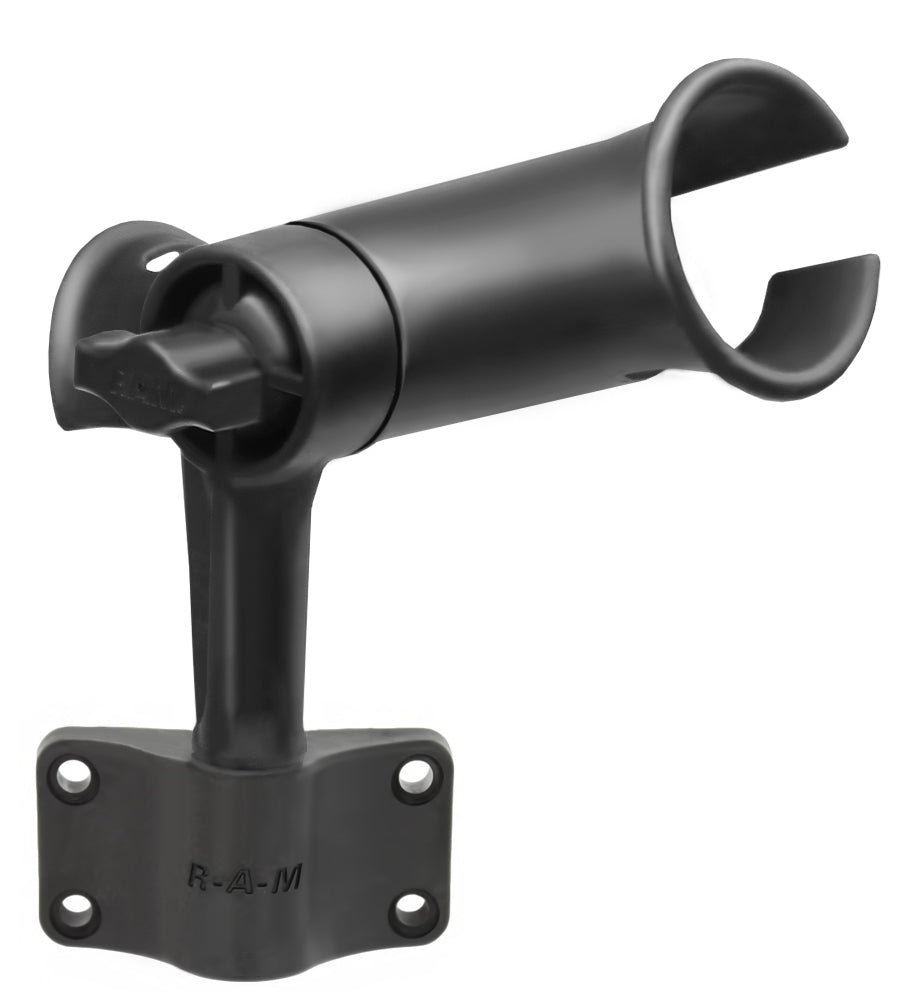 RAM Tube Jr. Fishing Rod Holder with 4" Spline Post and Bulkhead Base