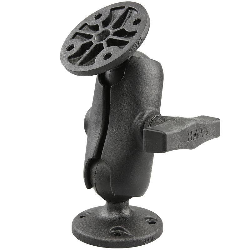 RAM Flat Surface Short Arm Composite Mount with Two Round 1.5" Ball Bases