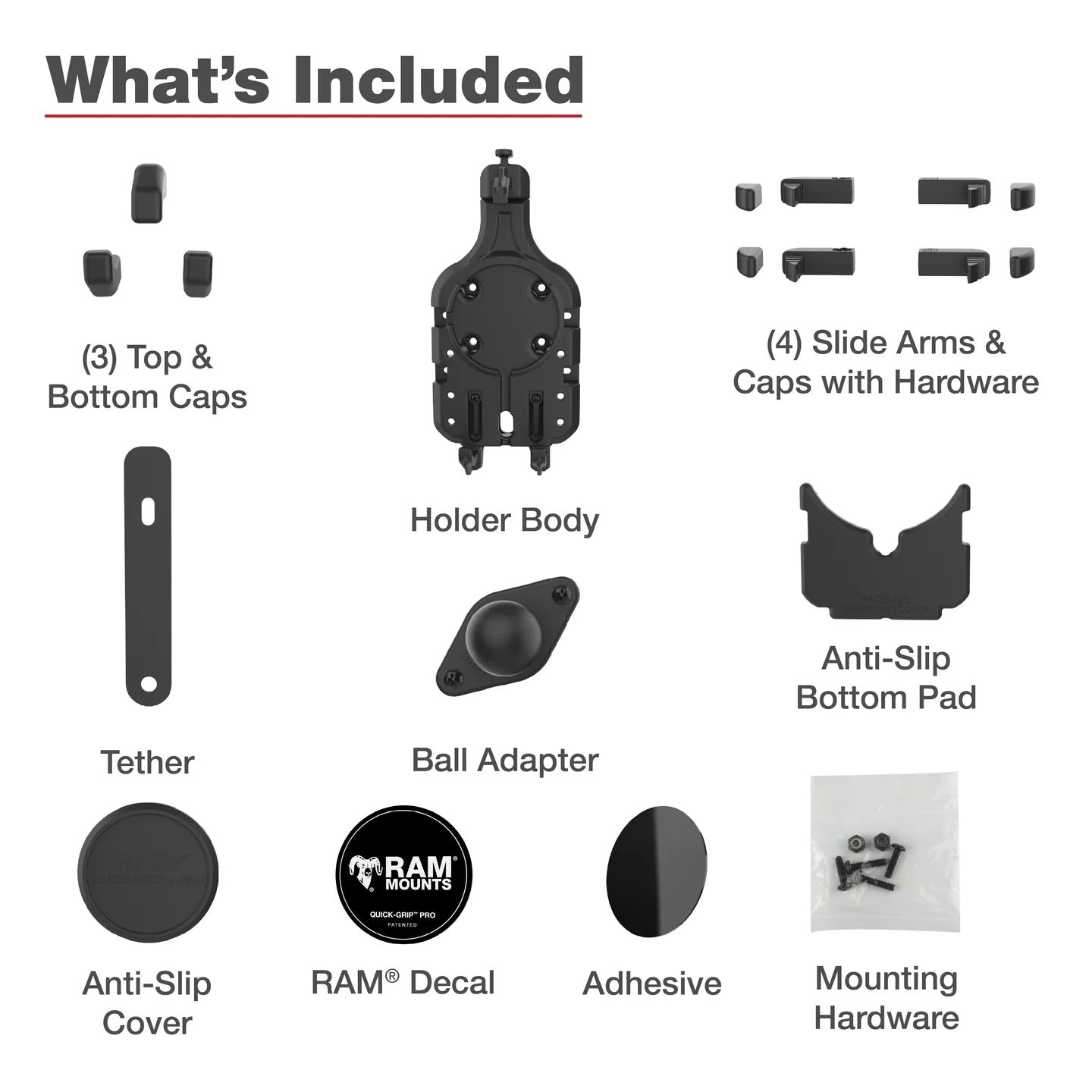 RAM® Quick-Grip™ Pro Phone Holder with B Size Ball | MagSafe-Ready Spring-Loaded Cradle