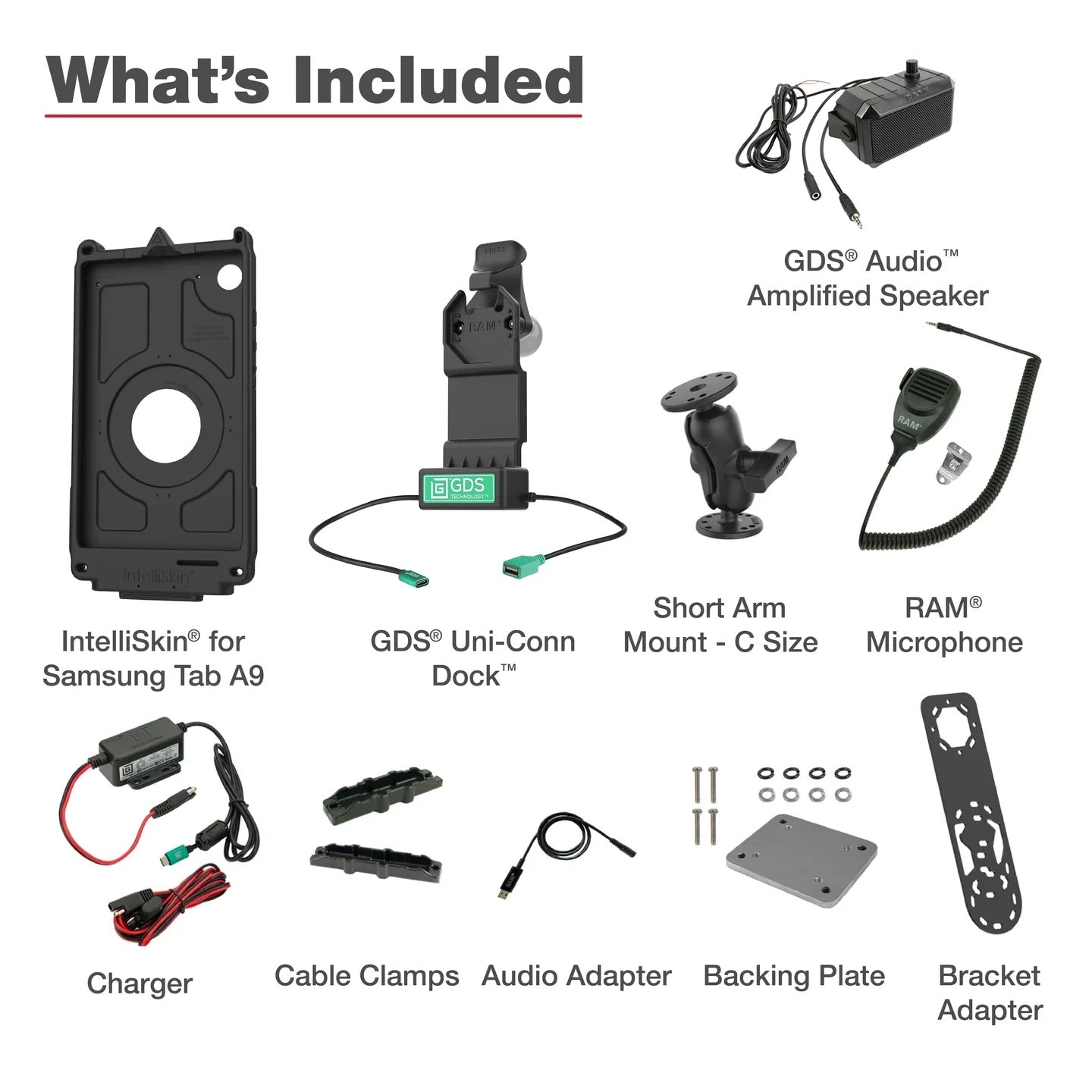 RAM GDS Uni-Conn PTT Vehicle Bundle for Samsung Tab A9