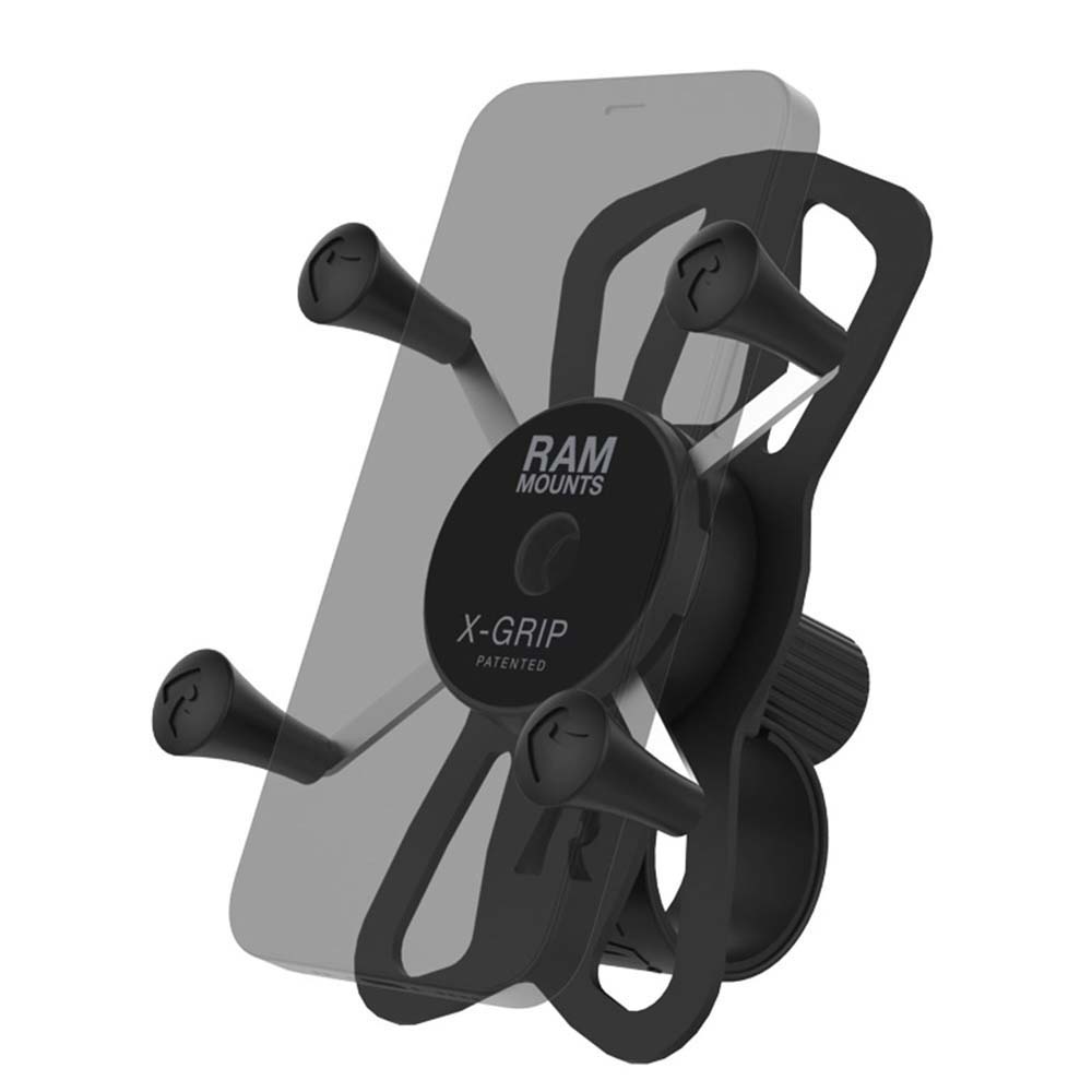 Rugged X-Grip Bike & Motorcycle Phone Mount with Tough-Strap Low-Profile Handlebar Base