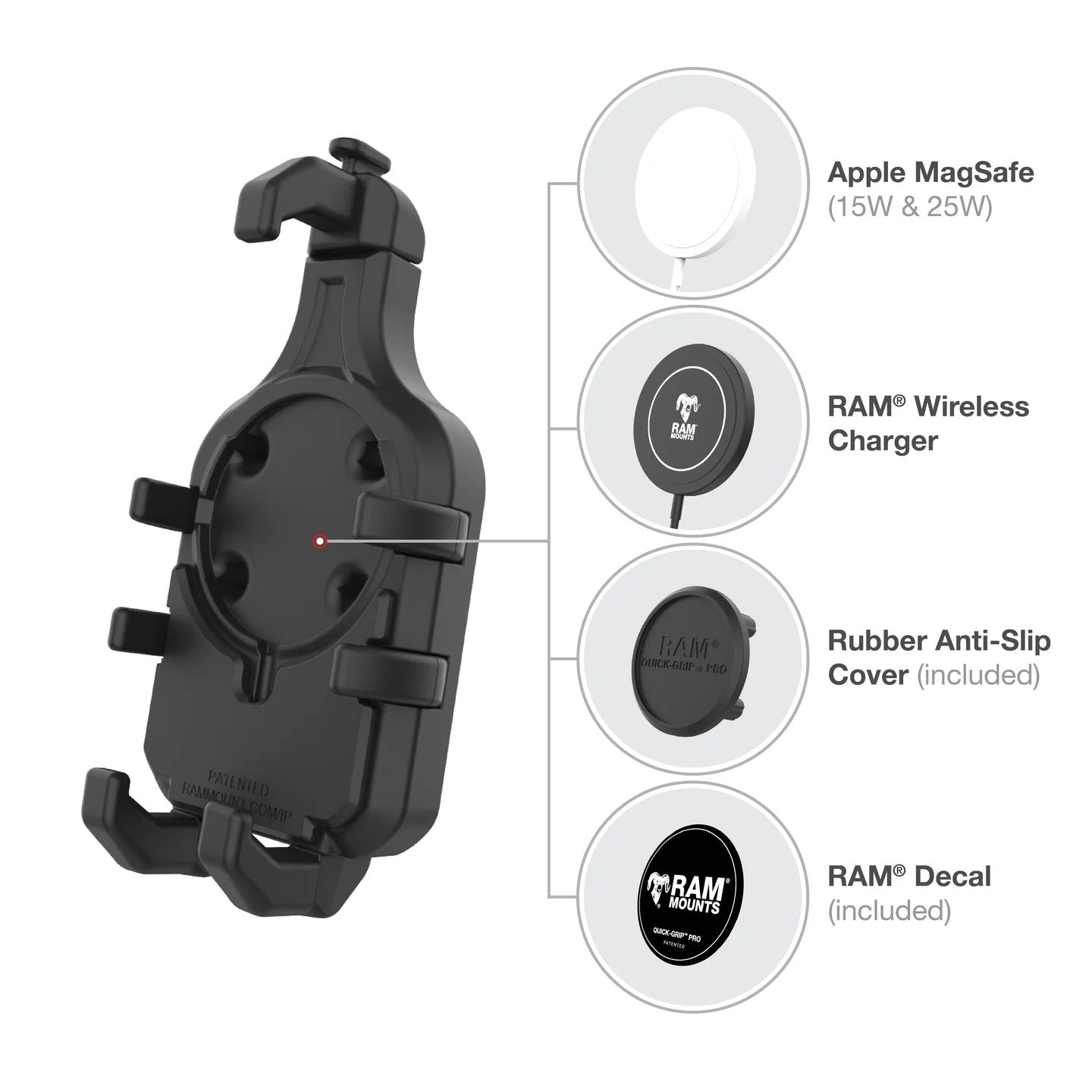 Phone Mount Holder – Quick-Grip Pro with Vibration Damper | RAM Mounts